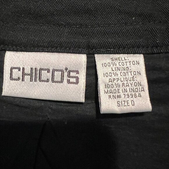 Chico's Animal Print 3/4 Sleeve Button Front Cotton Jacket, Size 1 (US 8/Med) - Picture 14 of 16